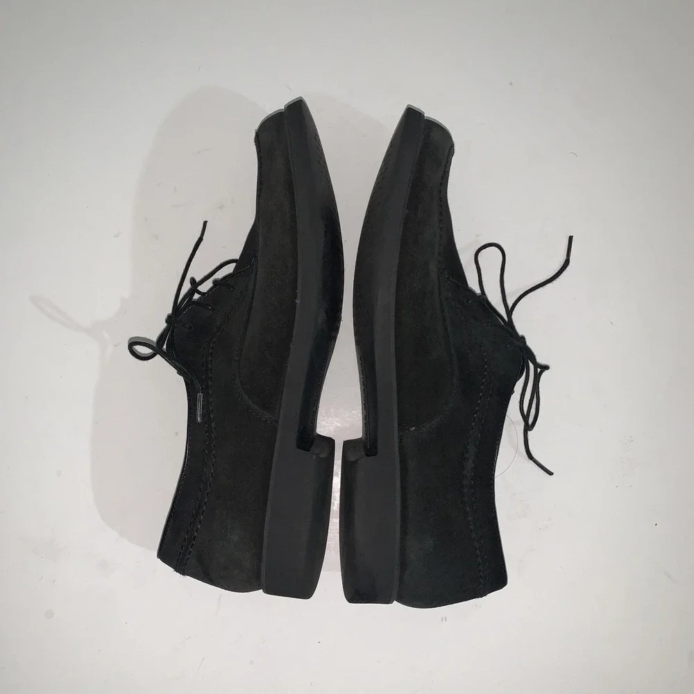 Hush Puppies Lupine Shoes Womens 10 Black Suede Lace Up Moc Toe Comfort